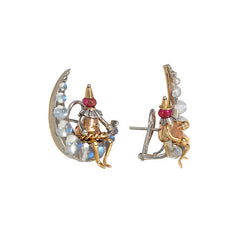 Rubel Retro gemset man on the moon earrings