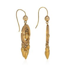 Victorian neoclassical gold drop earrings