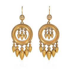 Victorian neoclassical gold drop earrings
