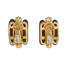 Boucheron 1970s wood and gold earrings