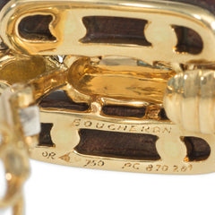 Boucheron 1970s wood and gold earrings