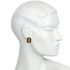 Boucheron 1970s wood and gold earrings