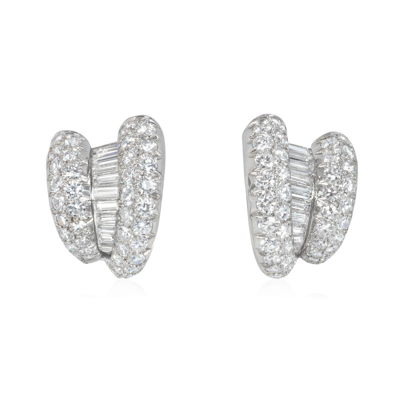 Köchert Retro diamond hoop earrings.