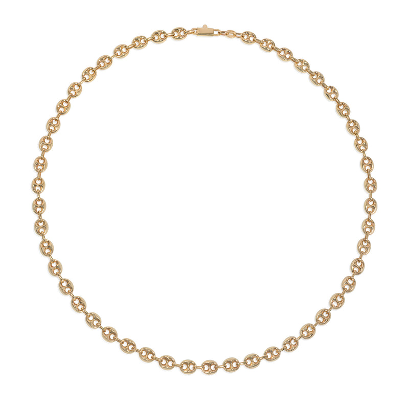 Italian gold anchor link necklace