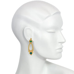 Péry & Fils day-to-night doorknocker earrings with chrysoprase and coral