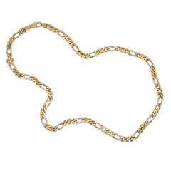 Italian two-color gold figaro link necklace