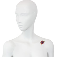 Mid-century gold and gemset turtle brooch