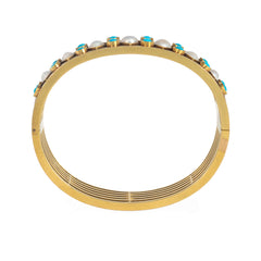 Russian antique turquoise and pearl bracelet