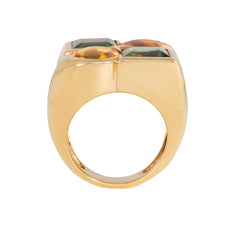 Fred, Paris gold, tourmaline, and citrine geometric cocktail ring