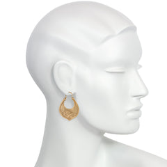 Antique etched serpent hoop earrings