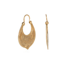 Antique etched serpent hoop earrings