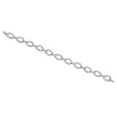 Art Deco diamond oval link bracelet
