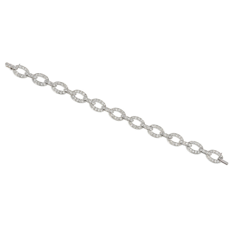 Art Deco diamond oval link bracelet