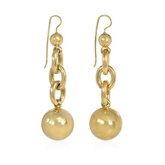 Substantial Victorian nautical link gold earrings