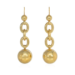 Substantial Victorian nautical link gold earrings