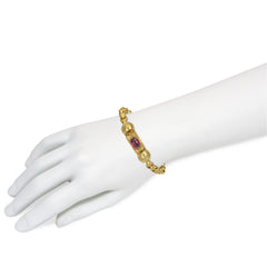 Georgian belcher-link gold and garnet bracelet