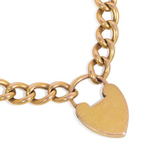 Victorian gold heart-shaped padlock bracelet