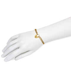 Victorian gold heart-shaped padlock bracelet