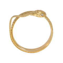 Estate gold textured serpent ring