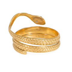 Estate gold textured serpent ring