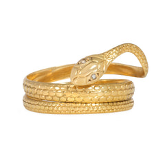 Estate gold textured serpent ring