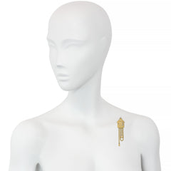 Retro French gold and diamond cuckoo clock brooch-watch