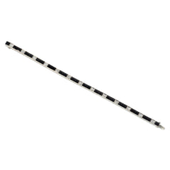 Art Deco French-cut onyx and diamond line bracelet