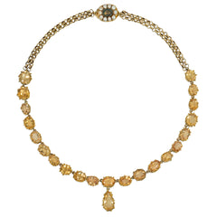 Georgian topaz and gold rivière necklace