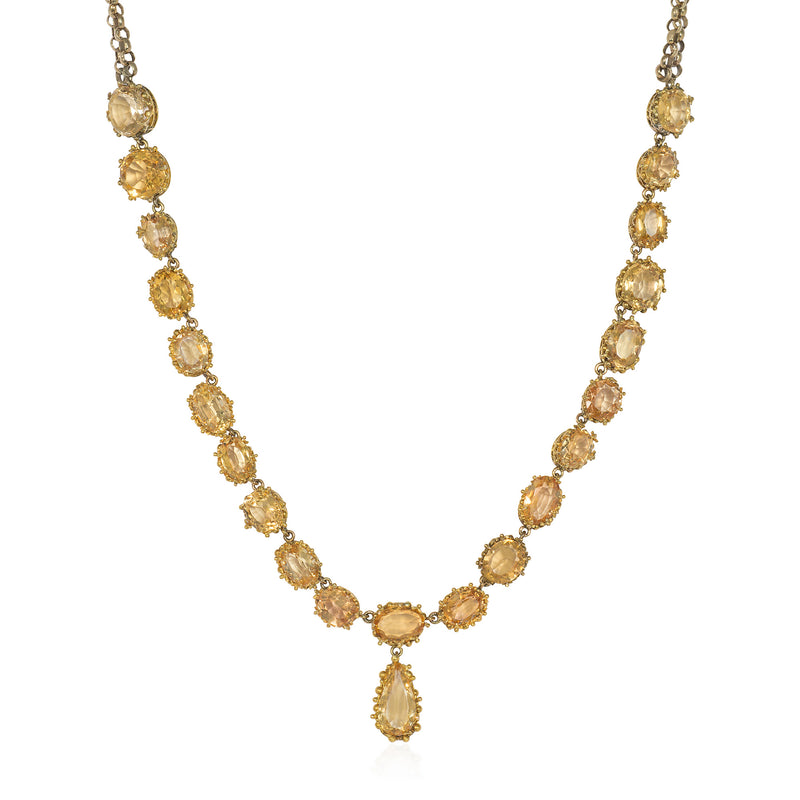 Georgian topaz and gold rivière necklace