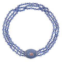 Belperron for Boivin blue chalcedony clip brooch and necklace