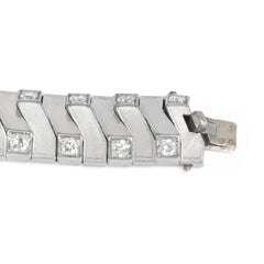 René Boivin Art Moderne platinum and diamond bracelet, France