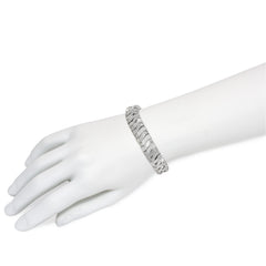 René Boivin Art Moderne platinum and diamond bracelet, France