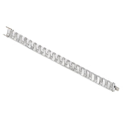 René Boivin Art Moderne platinum and diamond bracelet, France