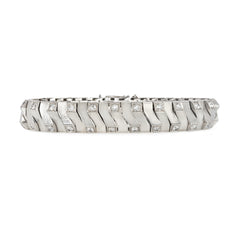 René Boivin Art Moderne platinum and diamond bracelet, France