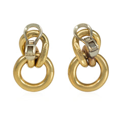 Gucci estate gold double hoop knot earrings