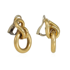 Gucci estate gold double hoop knot earrings