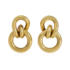 Gucci estate gold double hoop knot earrings