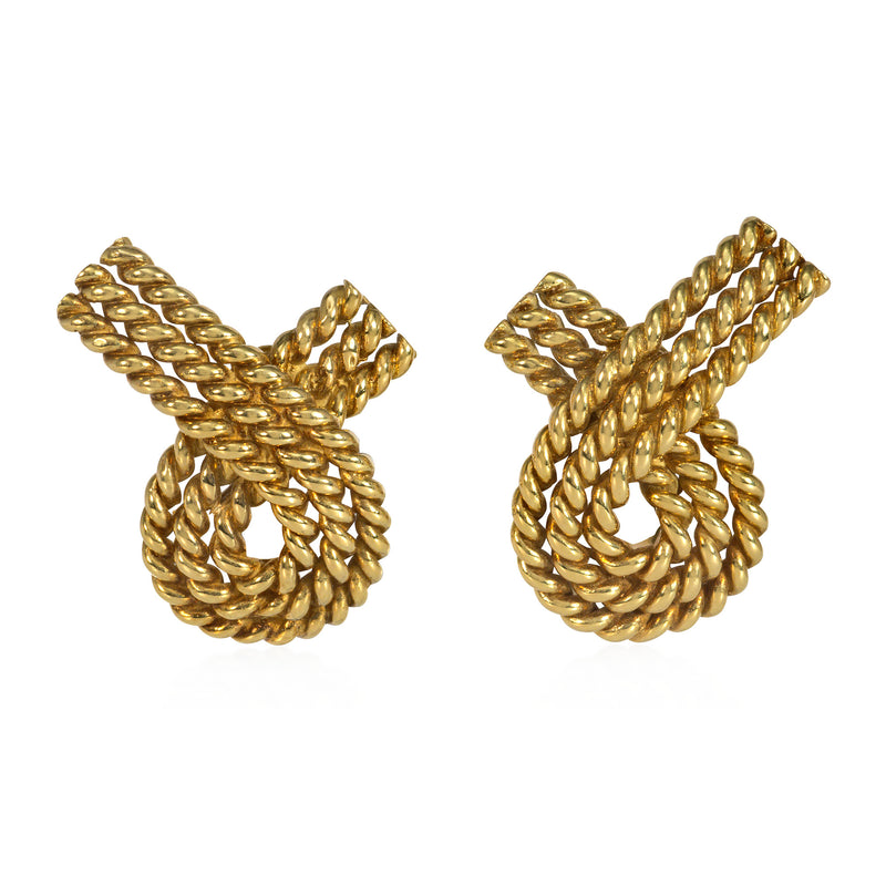 Tiffany & Co. estate knot earrings, in 18k gold