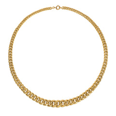 Antique French reversible gold curblink necklace