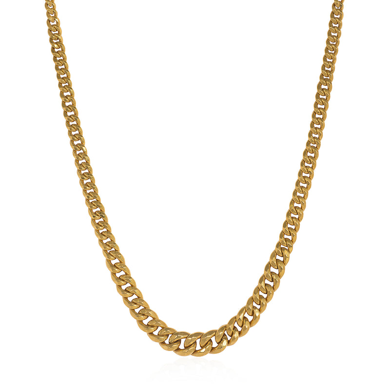 Antique French reversible gold curblink necklace
