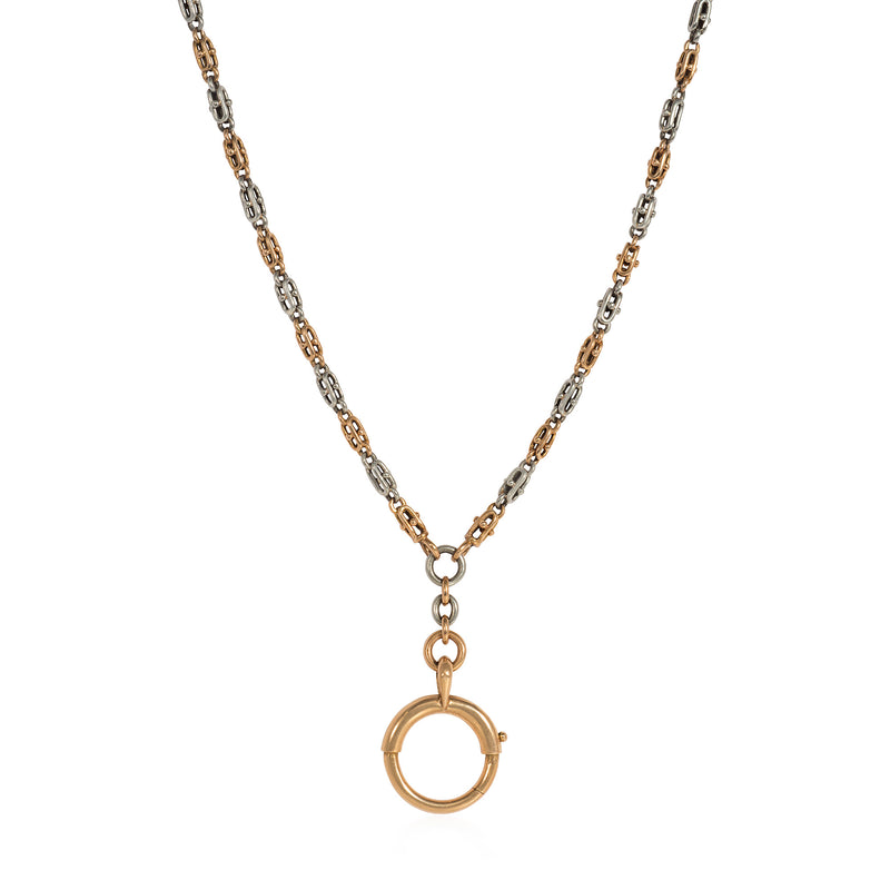 Antique French two-color gold and platinum chain