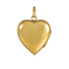 Antique gold and rose diamond heart locket