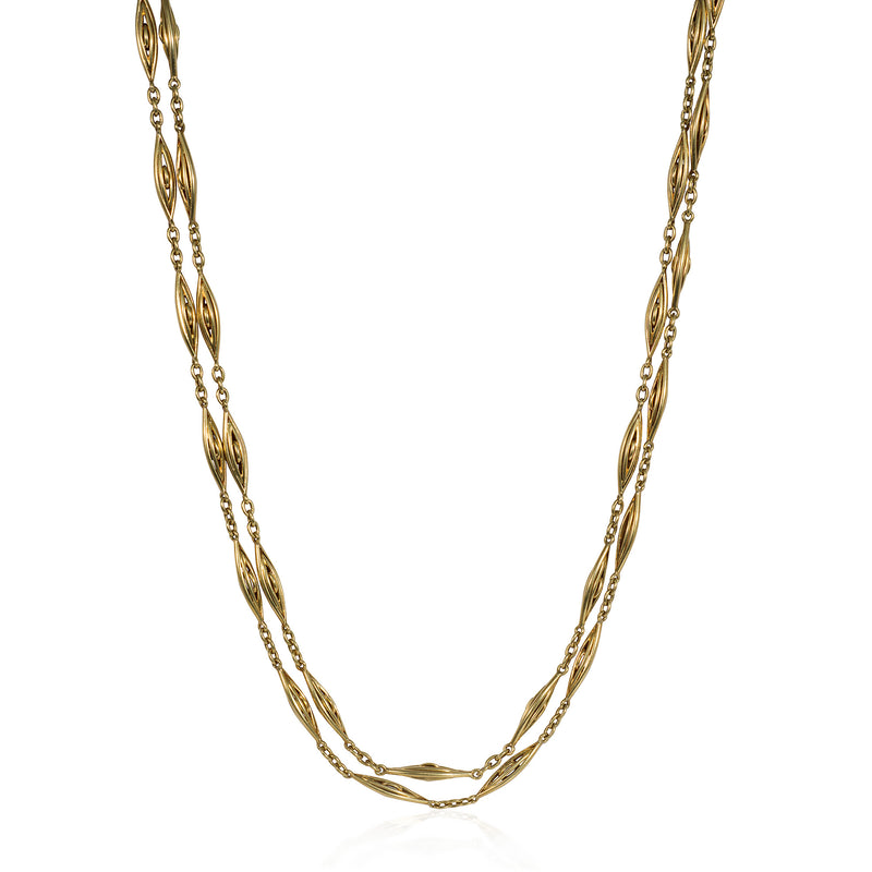 Antique French gold longue chaine necklace