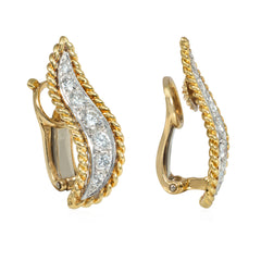 Van Cleef & Arpels gold and diamond Haricot earrings
