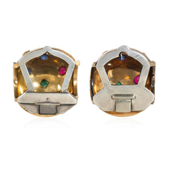 Belperron Art Moderne "Tonneau" clip brooches