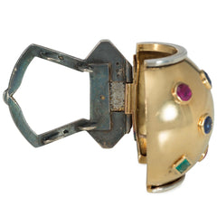 Belperron Art Moderne "Tonneau" clip brooches