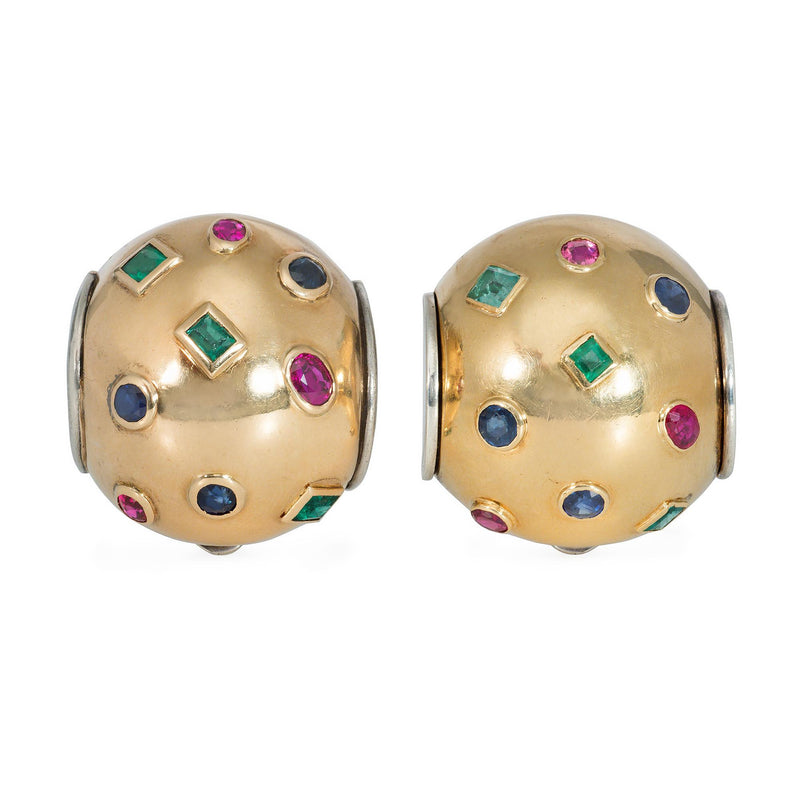 Belperron Art Moderne "Tonneau" clip brooches