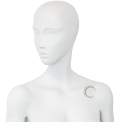 Antique French diamond and opal crescent brooch