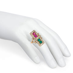 Antique multi-gemstone plaque ring