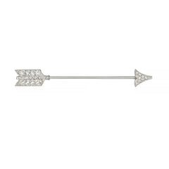 French Art Deco arrow jabot in platinum and diamond